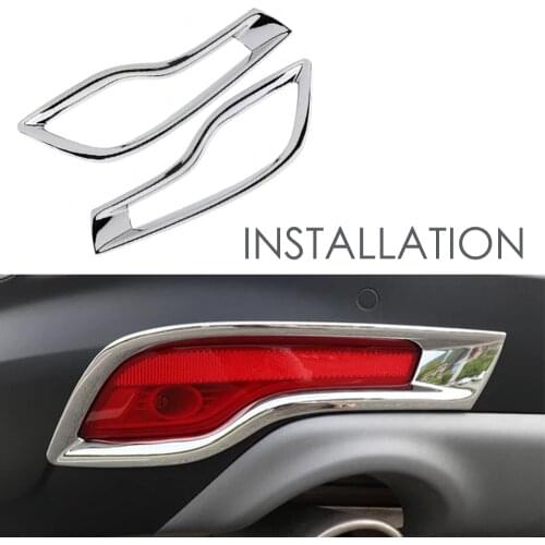 JEAZEA Chrome Rear Reflector Fog Light Foglight Lamp Cover Trim Bumper Molding Garnish Bezel Frame For Honda CR-V CRV 2017 2018