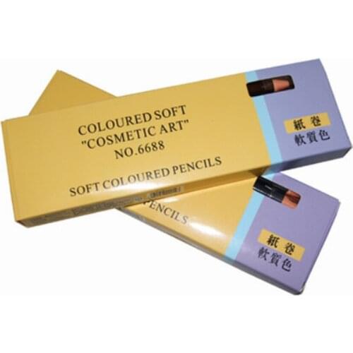 12pcs Black Brown Gray Eyebrow Pencil Waterproof Microblading Eyebrow Pencil Peel-off Water-Resistant 6688 Permanent Makeup