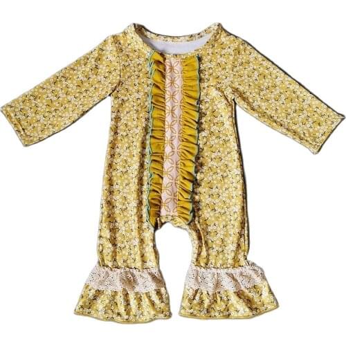 0-24M New Spring Autumn Baby Girl Boys Clothing Rompers Jumpsuit Long Sleeve Floral Print Lovely Soft Baby Kimono Playwear