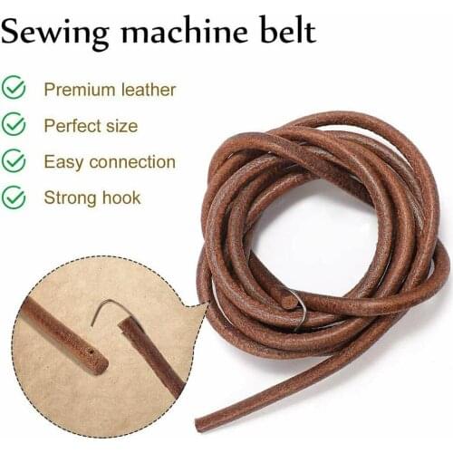2pcs Domestic Sewing Machine Leather Belt Household Vintage Sewing Machine Treadle Belt with Hook
