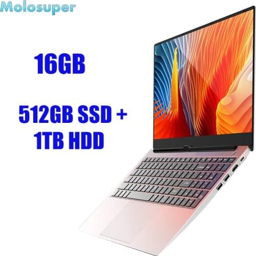Molosuper 15.6 inch Core I7 notebook laptop 8GB or 16GB RAM 512GB SSD + 1TB HDD IPS FHD screen metal windows 10 gaming computer