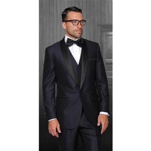Mens designer suits Fashion and groom black apple man custom coat + pants + vest suits the groom suit terno masculino