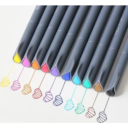 10pcs/lot Color Pen Set 0.38mm Liner Drawing Pen Porous Markers Perfect For Coloring Book Office School Supplies