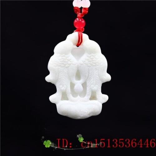 Jade Lovebirds Pendant Necklace Jewelry Fashion for Chinese Amulet Charm Women Gifts Natural Carved Accessories