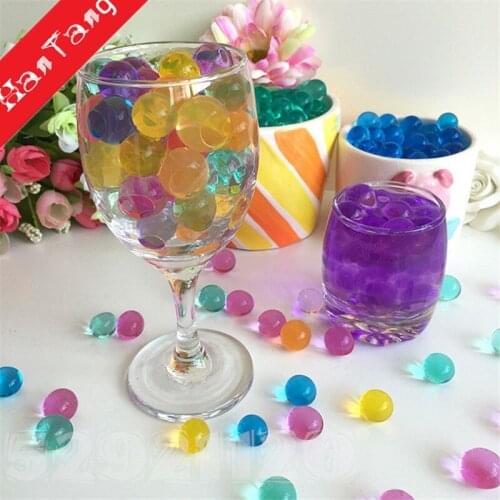 New 1000pcs(20g) Pearl Shape Crystal Soil Mud Growing Up Magic Jelly Ball Wedding Home Decoration Hydrogel Water Beads 8zSH760-1