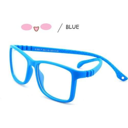 Square Glasses Kids Blue Light Blocking Eyeglasse Boy Girl Flexible Optical Frame Prescription Anti Reflective TR90 Computer UV
