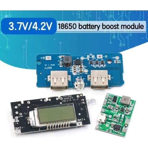 Lithium Li-ion 18650 3.7V 4.2V Battery Charger Board DC-DC Step Up Boost Module Integrated Circuits