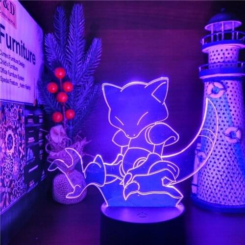 Pokemon Abra 3D Night Light Anime Figure Game Led Lampara Home Decoration Lamp Takara Tomy Lampe Monster Lampe Kawaii Lighting