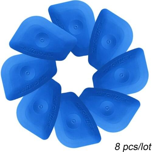 8PCS Professional Car Window Tint Tools for Auto Vinyl Film Soft Scraper Blue Plastic Squeegee Carbon Fiber Foil Wrap Tool 8A25B