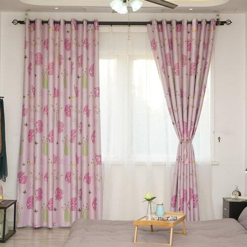 Simple and Modern Childrens Room Cartoon High Shading Rate Curtain Fabric Curtains for Living Dining Room and Bedroom