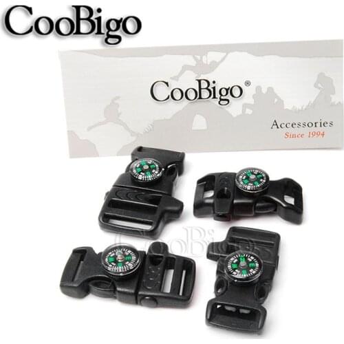 Webbing Size 14mm 17mm 20mm Side Release Buckle Emergency Survival Compass Whistle Paracord Bracelet Buckle