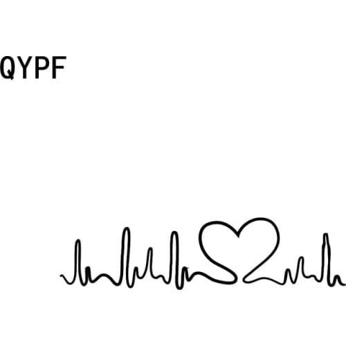 QYPF 20CM*5.1CM Creative Heart Love Heartbeat Vinyl Decor Retro-reflective Car Window Sticker Decal C15-0739