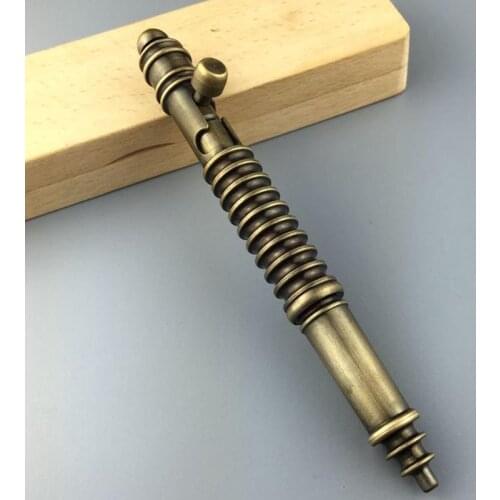 Handmade Gun Bolt Brass Pen Do-old Drawing Processing Metal Gel Pen Tactical Writing Tool Self Defense EDC