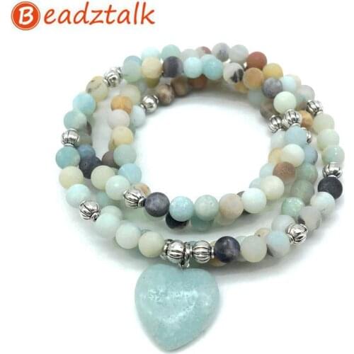 Charm Pendant Bracelet For Girl Elastic Stretchy 74 cm Yoga Necklace Nature Really Labradorite Amethysts Charoite Round Bead