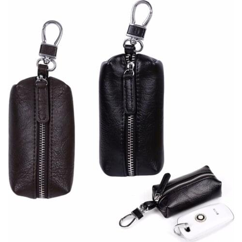 THINKTHENDO 1 PC Men Women Synthetic Leather Car Key Ring Holder Case KeyChain Purse Bag Coin