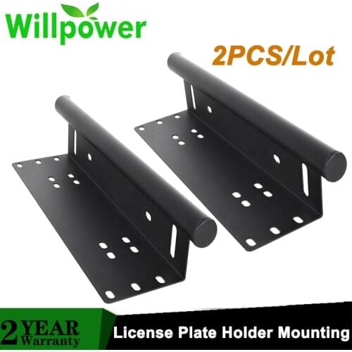 2PCS Universal Bull Bar Front Bumper License Plate Log Light Mount Bracket SUV Lamp Holder Off Road Lights Work Lighting