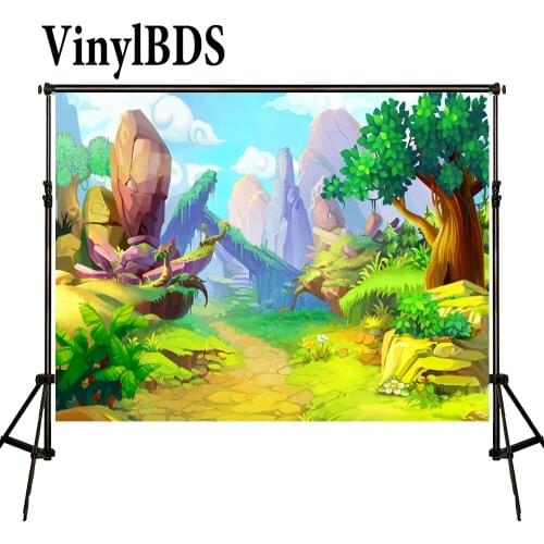 VinylBDS Child Painting Style Bcakground Photography Green Screen Stone Is Land Photo Backdrops Photography For Studio