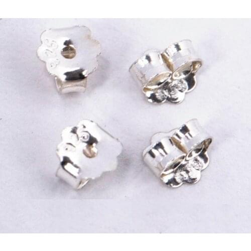 10pcs 4x4.5mm 925 Silver Butterfly Earrings Back Fit Stud Earrings Clasp Stopper DIY Earring Jewelry Findings Components B