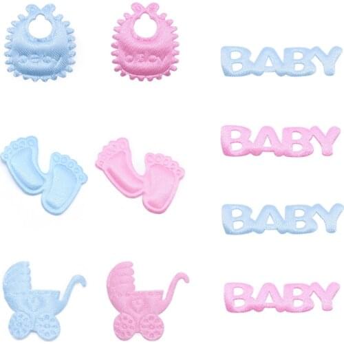 100Pcs Blue Pink Baby Shower Table Confetti Kids Birthday Party Footprint Pacifier Sprinkles Baby Shower Boy Girl Decoration