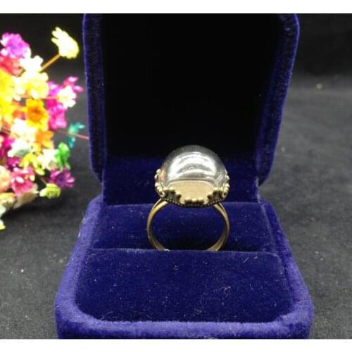 20sets/lot 15mm clear open Hemisphere half round glass dome bottle with bronze plated ring crown tray charm diy jewelry findings