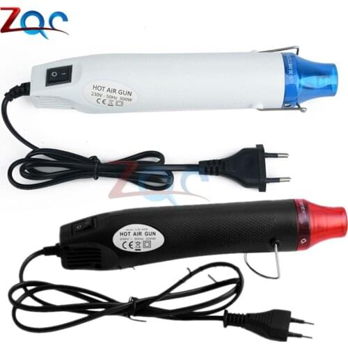 220V DIY Using Heat Gun Electric Power Tool Hot Air 300W Temperature Gun with Supporting Seat Shrink Plastic EU plug Black White
