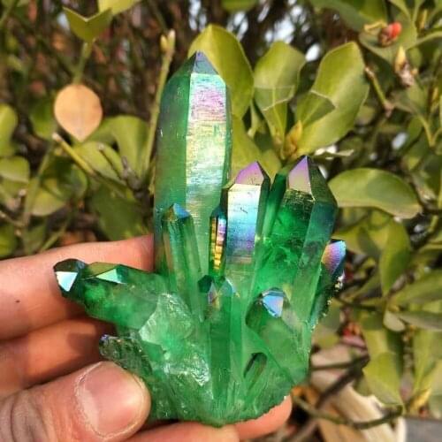 250-280g Rare beautiful green flame precursor quartz crystal cluster specimen wedding decoration aquarium