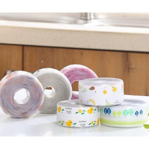 3.8x320cm Kitchen Cartoon Antifouling Tape Waterproof Mold Proof Wall Sealing Q84D