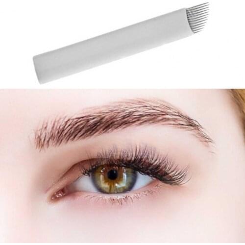 50Pcs/Box Eyebrow Needle Health Convenient Stainless Steel Brow Tattoo Blade for Beauty
