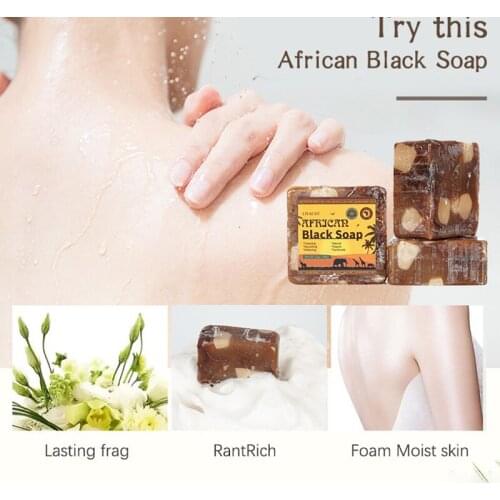 African Black Soap Magic Anti Rebelles Beauty Moisturizing Shea Butter Natural Bath Body Treatment Acne Skin Care