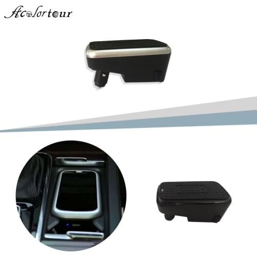 Car wireless charger for volvo xc90 S60 XC60 S90 C60 V60 center console phone holder armrest box frame interior charging panel