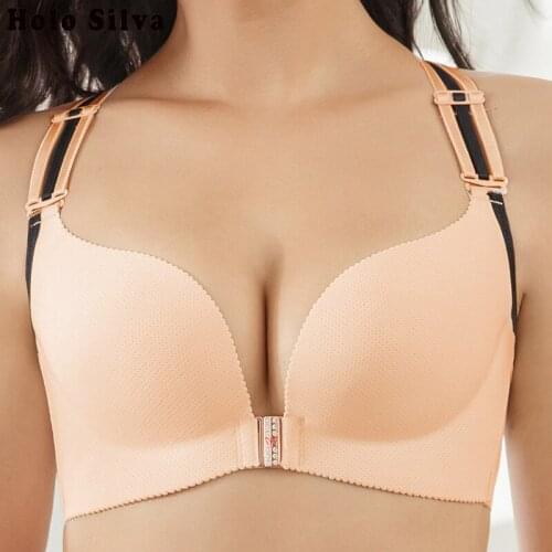Women Wireless Bra Push Up Bra Sexy Lingerie Big Size Brassiere Wire Free Female Bra Plus Size 34-44 A B Cup Fox Beauty Back Bra
