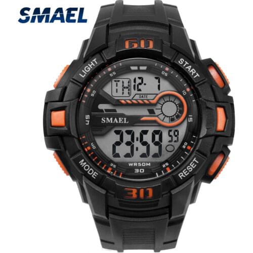 Digital Wristwatches Military SMAEL Black Watch Casual Cool Big Dial Men Watch Shock Resist1513 Waterproof Sport Watches for Men