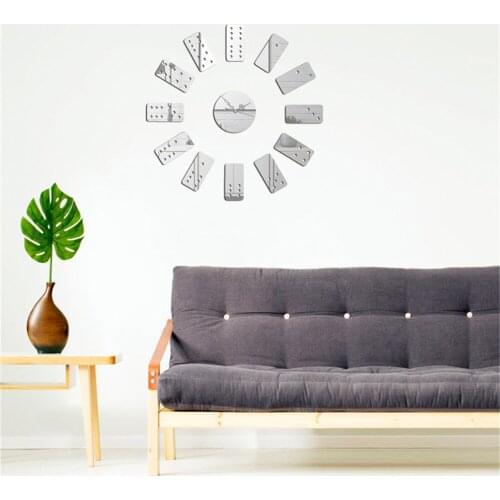 Digital creativity of mirror wall stickers for dominoes and wall clocks