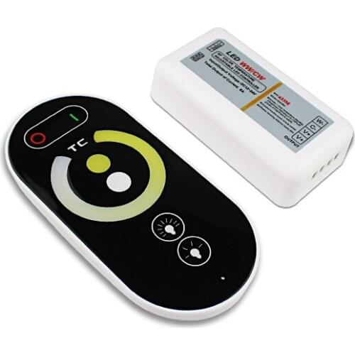 Color Temperature DC12V-24V 4A*3CH Touch Remote Plastics Shell RF Wireless Touch Remote CCT Double Color Controller
