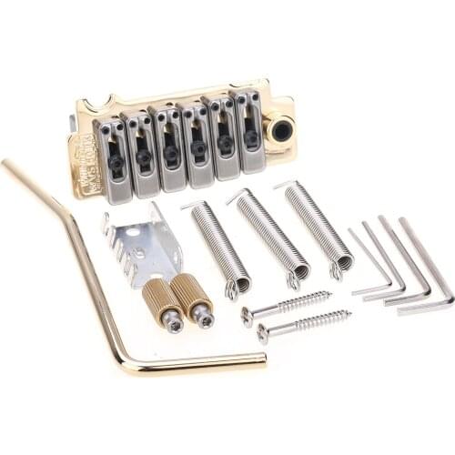 Wilkinson WVS50IIK 52.5mm 2-Point Steel Saddle Tremolo Bridge with Full Steel Block for USA/Mexico/Japan/Korea Strat Guitar,Gold