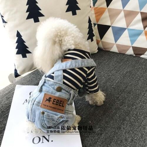 Newly Design Fashion Denim Pet Dog Jumpsuit Classic Simple Puppy Jeans Comfortable Breathable Outdoor Casual Clothes for Dogs