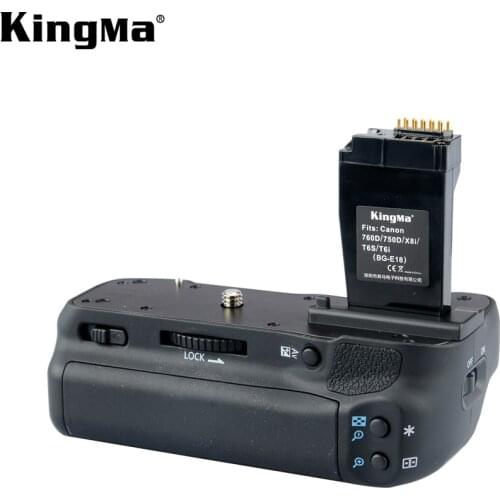 KingMa BG-E18 Battery Pack Grip Vertical Holder Battery Grip For Canon 750d 760d Kiss X8i Rebel T6s/T6i Cameras