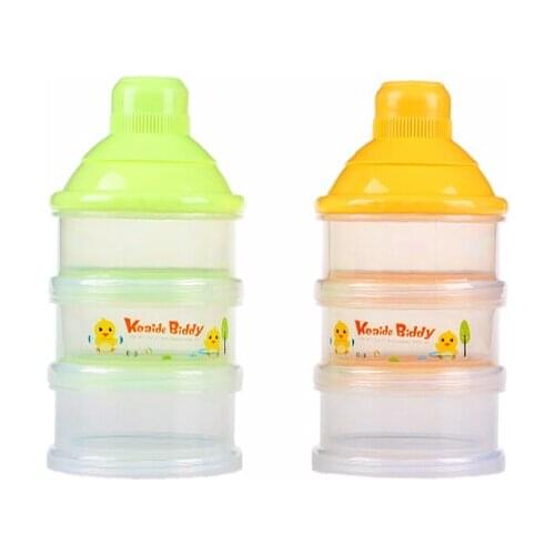 3 layer Frog Style Portable Baby Food Storage Essential Cereal Cartoon Milk Powder Boxes Toddle Kids Formula Milk Container 3005