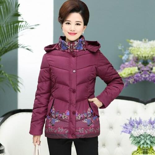 Middle-aged and Elderly Womens Jackets Cotton Coat 2020 Winter Jacket Coats Down Cotton Parkas Jackets Grandma Outfit 5XL C148