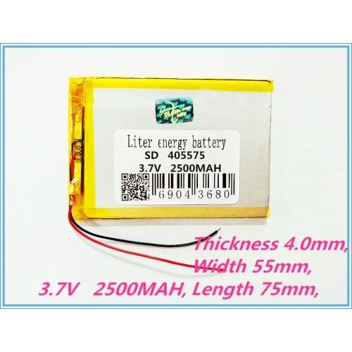 Size 405575 3.7V 2500mah Lithium polymer Battery With Protection Board For GPS Tablet PC Digital Products Free Shipping