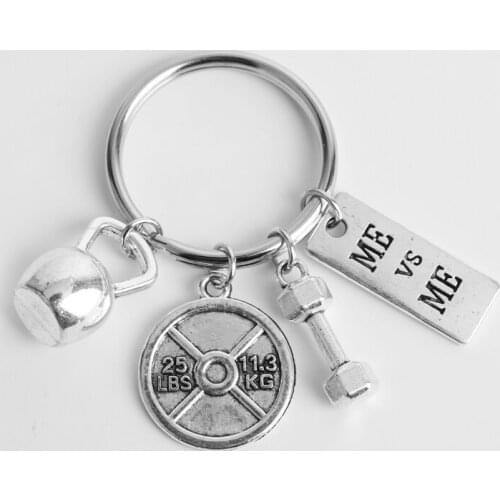 HANCHANG 2018 Fashion Creative Keychain ME ME Keyring Jewelry For Women Men Keyfob Charm Sport Gym New Style Gift Accessories