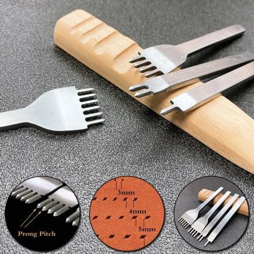 Leather Craft Tool Set Stainless Steel Hole Chisel Graving Stitching Punch Tool Lacing Stitching Sewing DIY Leather Craft Tools