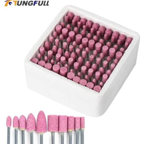 100pcs/set Drill Grinding Head Tool Assorted Ceramic Mounted Point For Dremel Mini Drill Rotary Tools Abrasive Mounted Stone