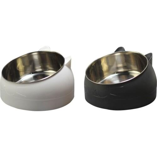 Stainless Steel Pet Feeder Bowl Cat Dog Feeding Bowl Food Dispenser Double Protection Cervical Oblique Bowls Neck Preservation