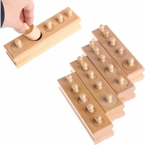 Educational Wooden Kid Montessori Cylinder Socket Early Development Teaching Toy