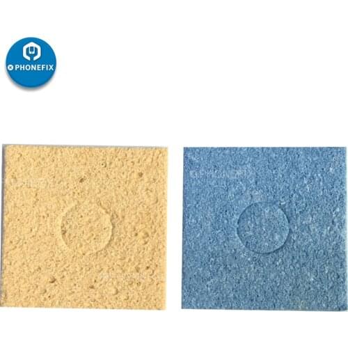 PHONEFIX Universal Yellow Blue Cleaning Sponge Soldering Iron Tip Welding Cleaning Pads For Cleaning PCB components