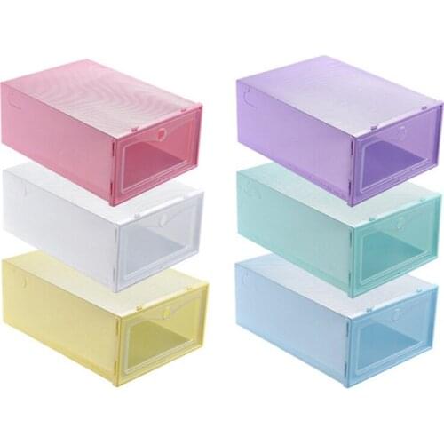 Plastic Shoe Box Thickened Transparent Shoe Organizer Stackable Drawer Storage Case Container for Men Women
