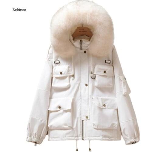 Large Fake Raccoon Fur Women Fluffy Coat Winter Thick warm cotton winter Parka Female Hooded Short Jacket Loose fur Outerwear