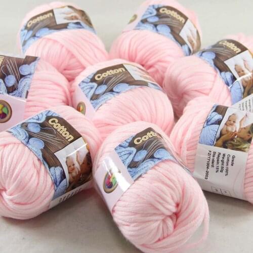 Sale 8Ball x 50g Super Soft Pure Cotton Chunky Shawl Hand Knitting Yarn Scarves Shawls 42203 Baby Pink