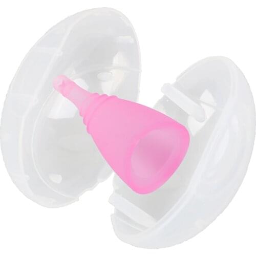 Colorful Reusable Medical Grade Collector Menstrual Silicone Menstrual Cup with Sterilize Cup Womens Feminine Hygiene